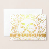 50 en Fabulous Happy Birthday Chic Deco Folie Kaarten (Voorkant met envelop)