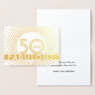 50 en Fabulous Happy Birthday Chic Deco Folie Kaarten