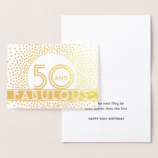 50 en Fabulous Happy Birthday Chic Deco Folie Kaarten (Display)