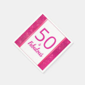 50 en Fabulous Heet Roze Glam 50e Verjaardagsfeest Servet (Hoek)
