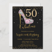 50 en Fabulous High Heel Diamonds 50e verjaardag Kaart (Voorkant)
