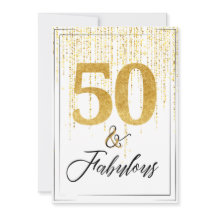 50 en Fabulous in Gold Glitter Verjaardag