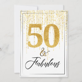 50 en Fabulous in Gold Glitter Verjaardag Kaart