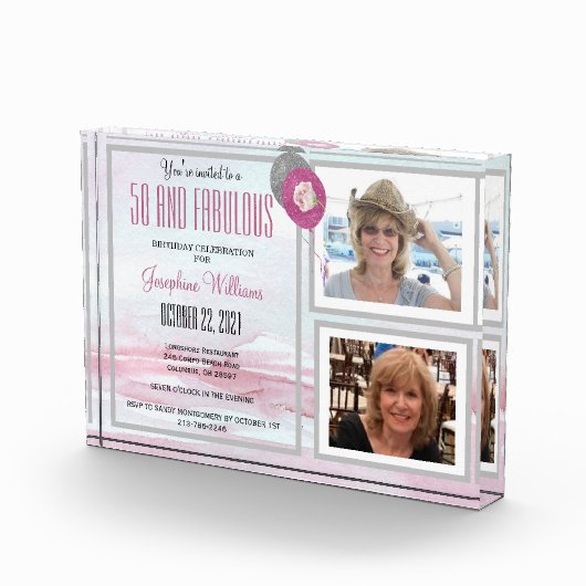 50. en Fabulous KEEPSAKE 50th Birthday Party Fotoblokken (Rechts)