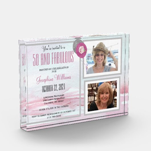 50. en Fabulous KEEPSAKE 50th Birthday Party Fotoblokken (Links)