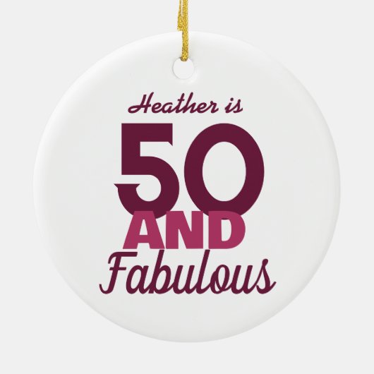 50 en Fabulous Keramisch Ornament (Achterkant)