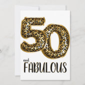 50 en Fabulous Leopard Folie ballonfoto Kaart (Voorkant)