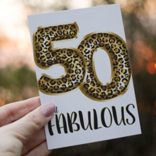 50 en Fabulous Leopard Folie ballonfoto Kaart