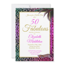 50 en Fabulous Leopard Paars Palm Wild Birthday