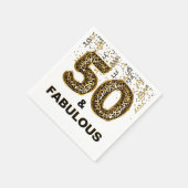 50 en Fabulous Leopard Print Folie Balloon Servet (Hoek)