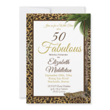 50 en Fabulous Leopard Print Palm Wild Birthday
