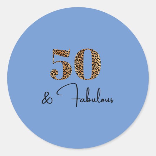 50 en Fabulous Leopard Ronde Sticker (Voorkant)