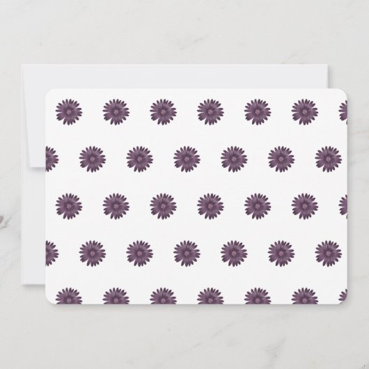 50 en Fabulous, leuke paarse madeliefje met glitte Kaart (Achterkant)