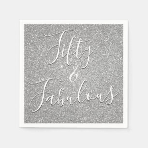 50 en Fabulous Luxe Zilveren Glitter Servet