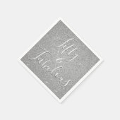 50 en Fabulous Luxe Zilveren Glitter Servet (Hoek)