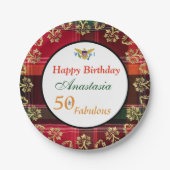 50 en Fabulous Madras US Maagdeneilanden Vlag Papieren Bordje (Voorkant)