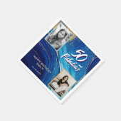 50 en Fabulous Marble Glitter 2 Foto Verjaardag Servet (Hoek)