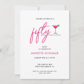 50 en Fabulous Martini Glas Verjaardagsfeest Kaart (Voorkant)