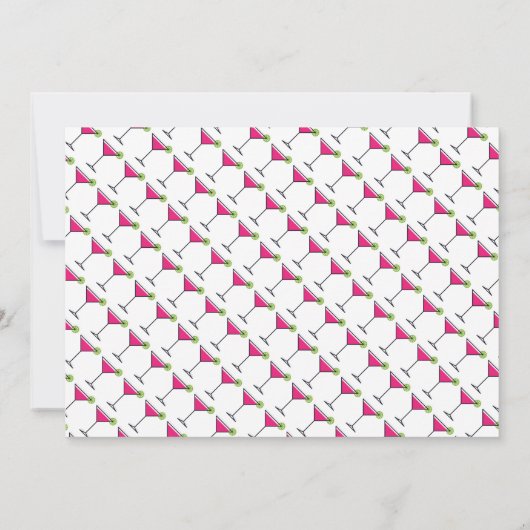 50 en Fabulous Martini Glas Verjaardagsfeest Kaart (Achterkant)