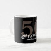 50 en Fabulous met naam Verjaardag Mok (Voorkant links)