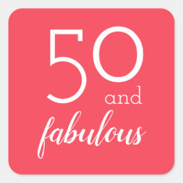 50 en Fabulous Milestone Verjaardag Oranje Sticker