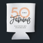 50 en Fabulous Modern 50th Birthday Blikjeskoeler<br><div class="desc">De woorden "50 and Fabulous" worden elegant geprononceerd met trendy typografie. Voel je vrij om de kleuren eenvoudig aan te passen via het bewerkingsmenu om te passen aan uw voorkeursschema. Vier uw vijftigste verjaardag in stijl met dit gepersonaliseerde ontwerp.</div>