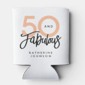 50 en Fabulous Modern 50th Birthday Blikjeskoeler (Achterkant)