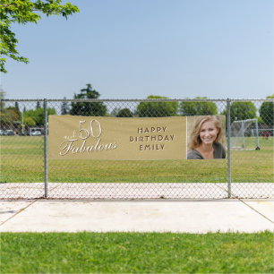 50 en Fabulous Modern 50th Birthday Foto Spandoek