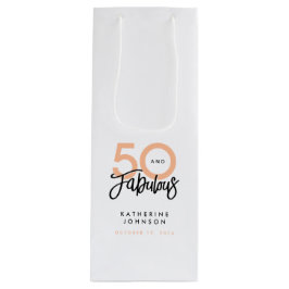 50 en Fabulous Modern 50th Birthday Wijn Cadeautas