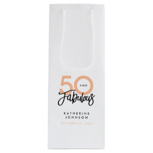 50 en Fabulous Modern 50th Birthday Wijn Cadeautas