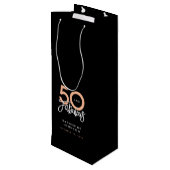 50 en Fabulous Modern 50th Birthday Wijn Cadeautas (Achterkant Gekanteld)