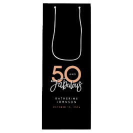 50 en Fabulous Modern 50th Birthday Wijn Cadeautas