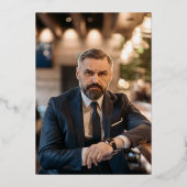 50 en Fabulous Modern Black Birthday Party Folie Uitnodiging (Achterkant)