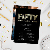 50 en Fabulous Modern Black Birthday Party