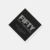 50 en Fabulous Modern Black Birthday Party Servet (Hoek)