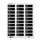 50 en Fabulous Modern Black White Address Etiket (Full Sheet)
