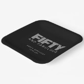 50 en Fabulous Modern Black White Birthday Party Papieren Bordje (Gebogen)