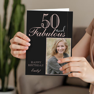50 en Fabulous Modern Elegante Verjaardagsfotokaar Kaart