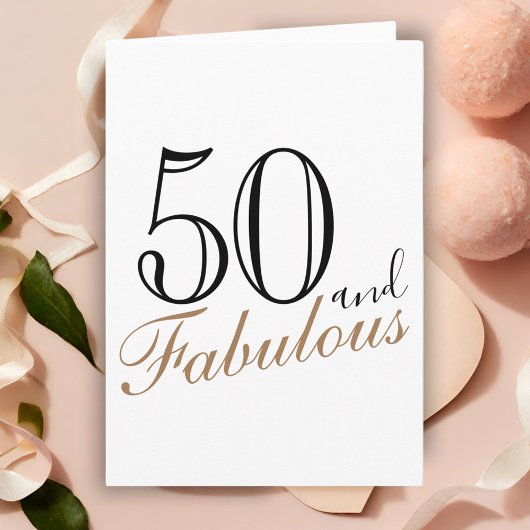 50 en Fabulous Modern Lettertype 50e Verjaardag Kaart