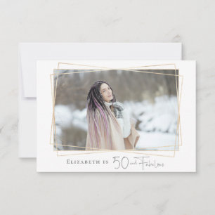50 en Fabulous Modern Photo Birthday Party Kaart