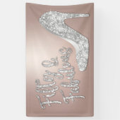 50 en Fabulous Modern Roos Gold 50e verjaardag Spandoek (Verticaal)