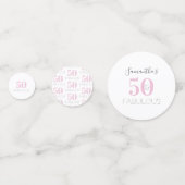 50 en Fabulous Modern Roze Verjaardagsfeest Confetti (Voorkanten)