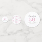 50 en Fabulous Modern Roze Verjaardagsfeest Confetti (Achterkanten)