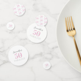 50 en Fabulous Modern Roze Verjaardagsfeest Confetti