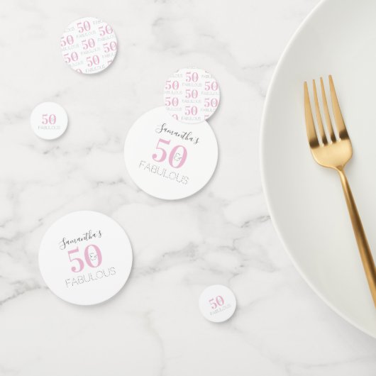 50 en Fabulous Modern Roze Verjaardagsfeest Confetti (Groep)