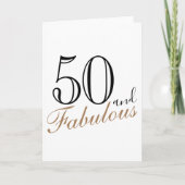 50 en Fabulous Modern Script 50e verjaardag Kaart (Voorkant)