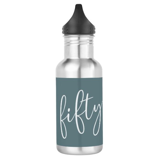 50 en Fabulous Modern Script Grijs Waterfles (Links)