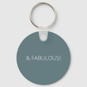 50 en Fabulous Modern Script Minimalist Sleutelhanger (Achterkant)