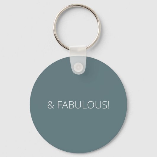 50 en Fabulous Modern Script Minimalist Sleutelhanger (Achterkant)