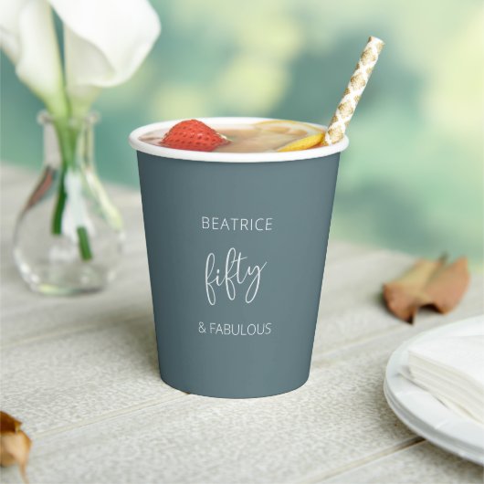 50 en Fabulous Modern Script Papieren Bekers (Insitu)
